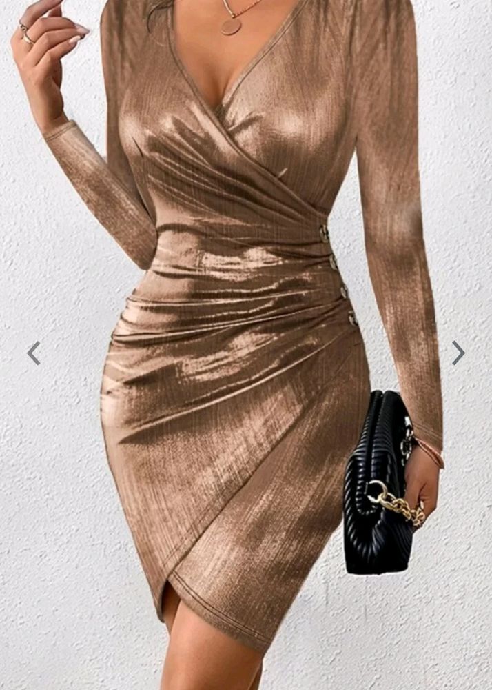 Partywear Bodycon Brown Dress