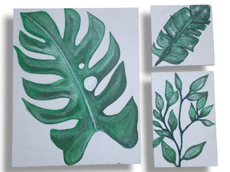 Leafy TRIO PAINTING