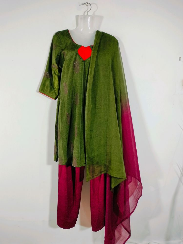 Olive Green Casual Kurta (Women's)