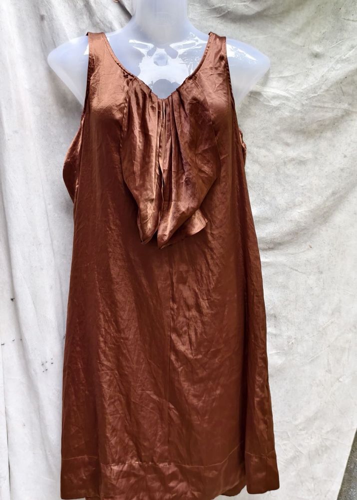 SATIN BROWN DRESS