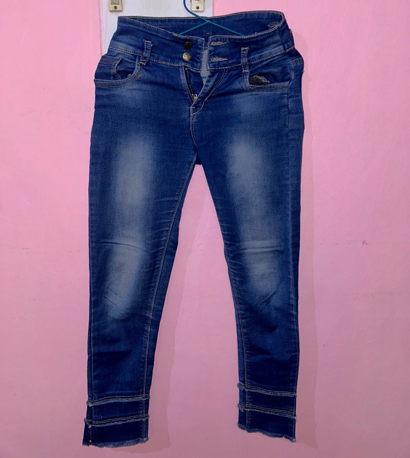 High Waist Denim Blue Jeans