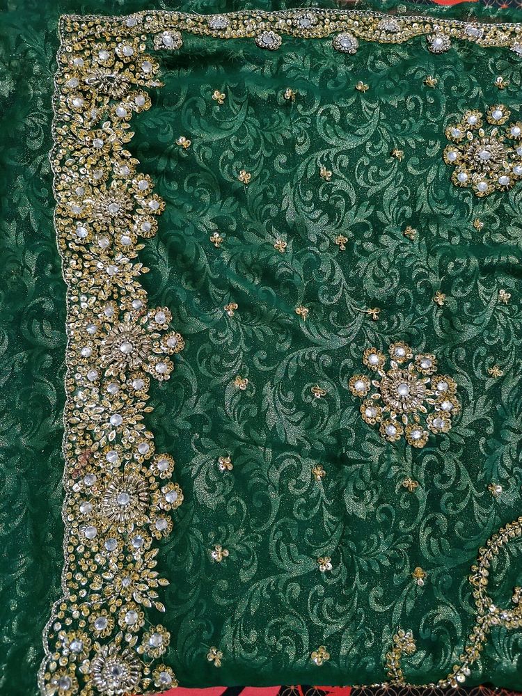 Dark Green Saree