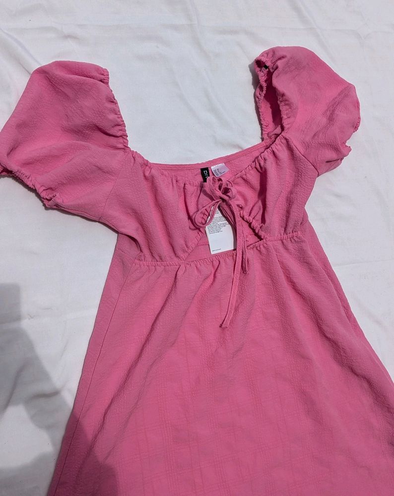 H&M Pink Tie Up Dress