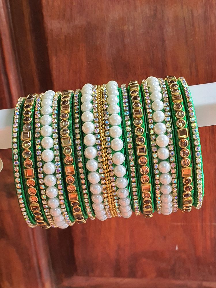 These Are Handmade Silk Thread Bangles With Kundan