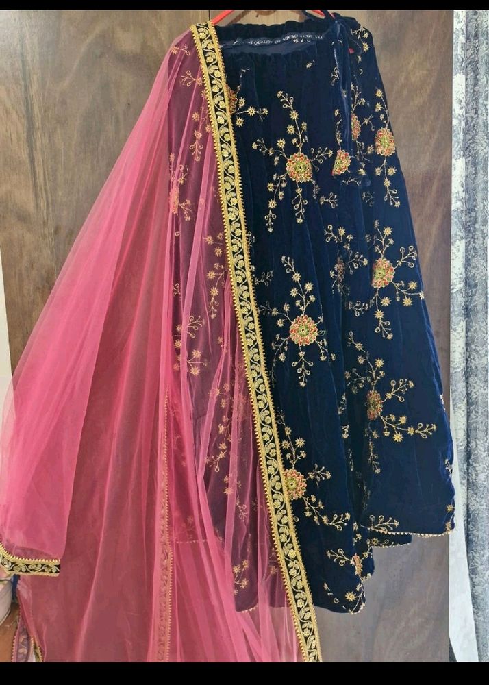 Velvet Lehenga  For Women