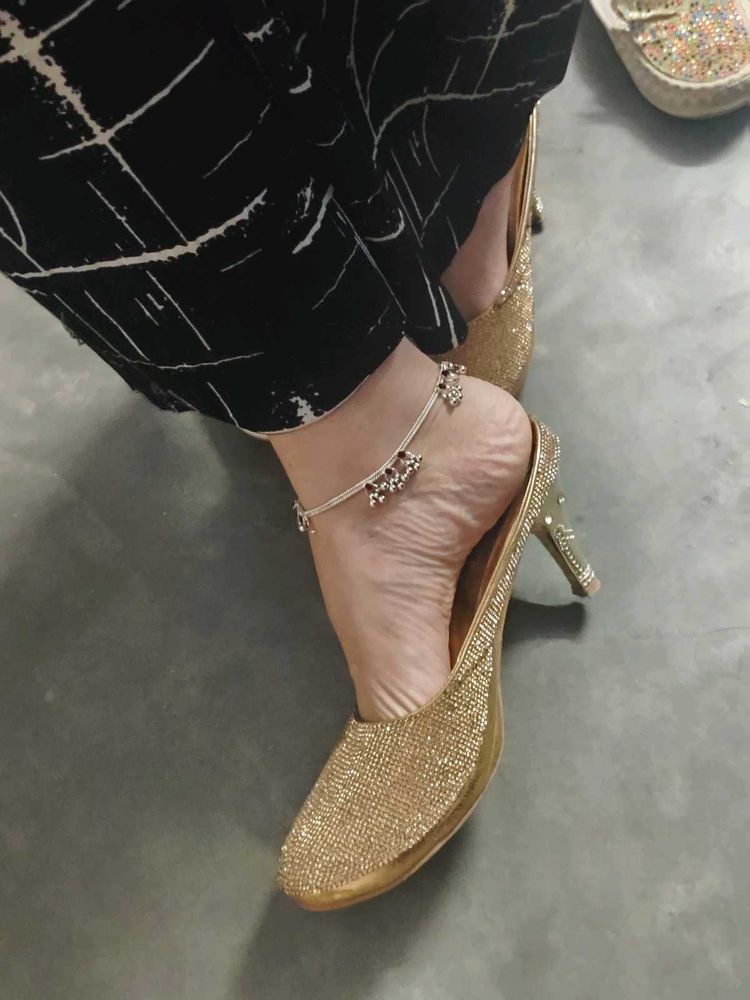 Golden Pencil Heels