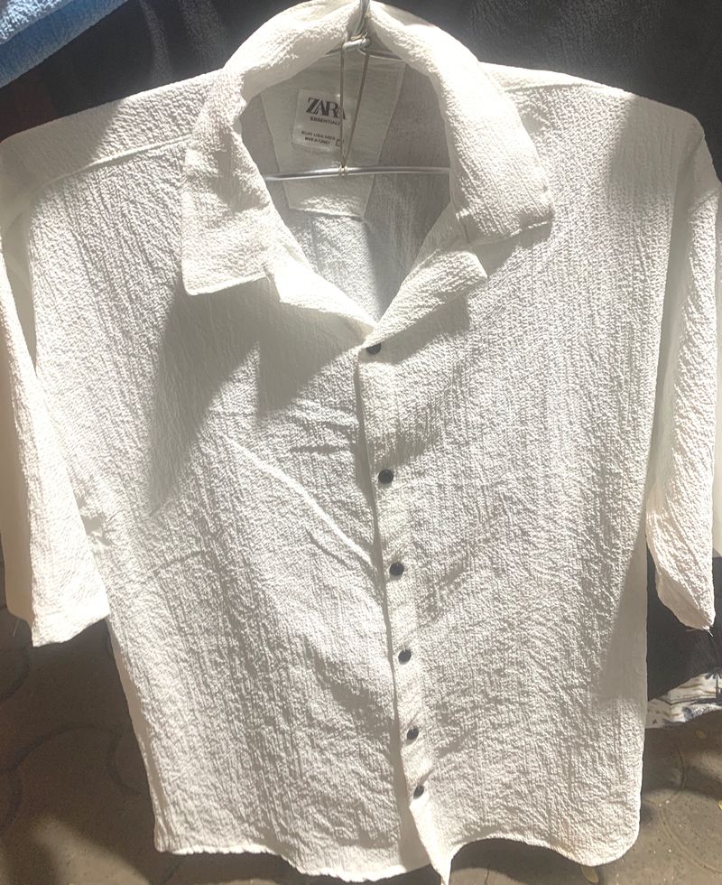 MENS ZARA POPCORN MATERIAL SHIRT