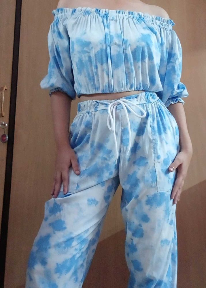 Blue And White Co-ord Set