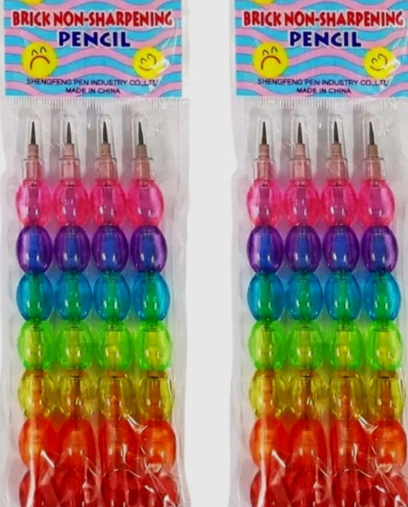 Pearls Moti Design Rainbow Colors Pencil For Kids