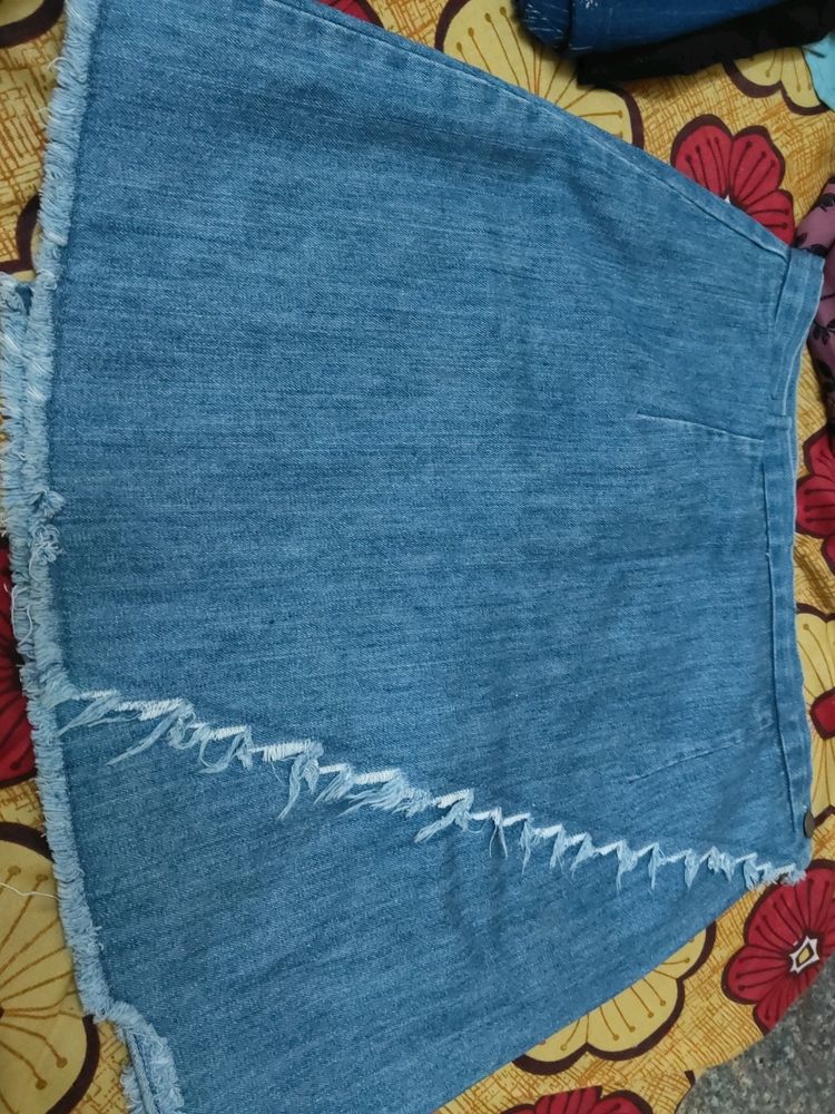 Foldable Denim Skirt