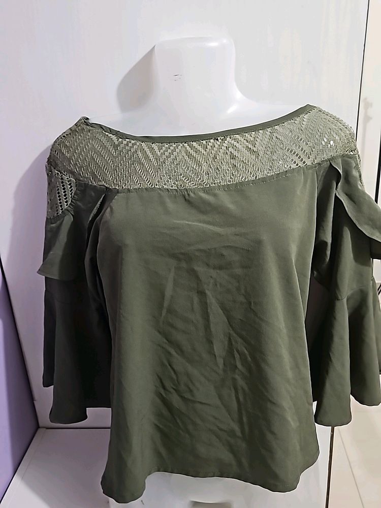 Bell Sleeve Olive Top