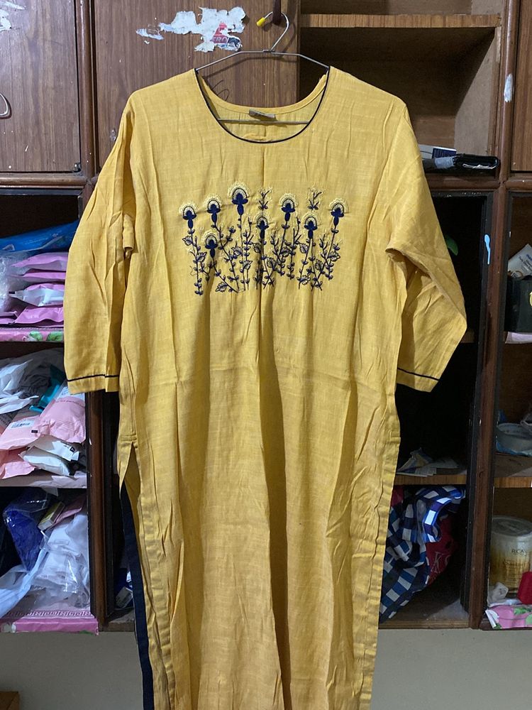 Gold Colour Kurta Suitable For XL Size