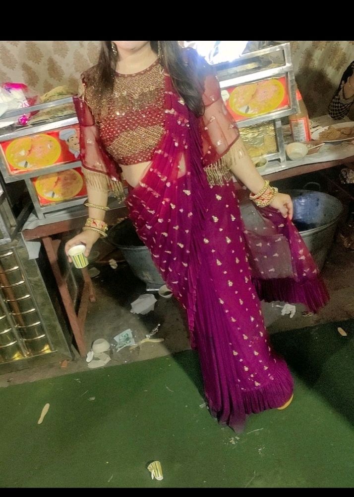 Heavy Work Ready To Wear Saree