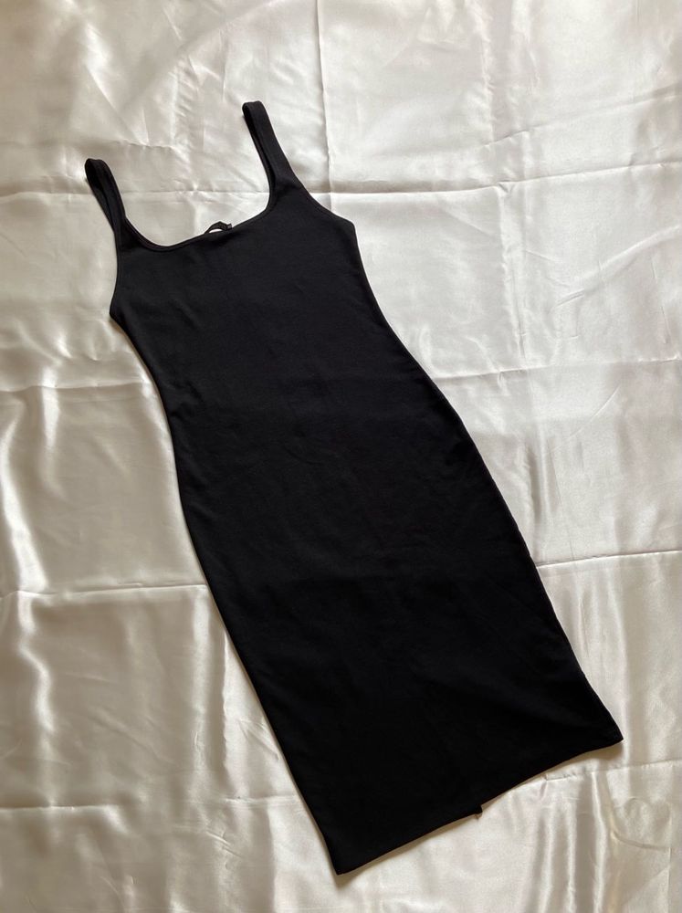 Zara Black Midi Bodycon Dress