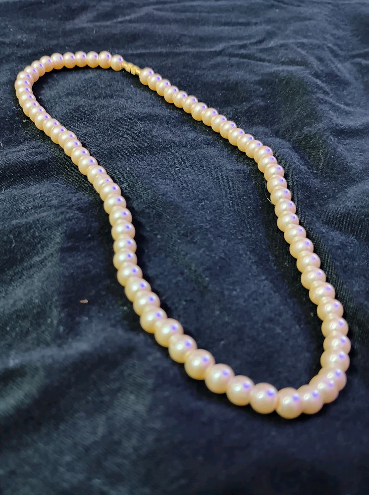 Set Of 2 White Pearl Necklace