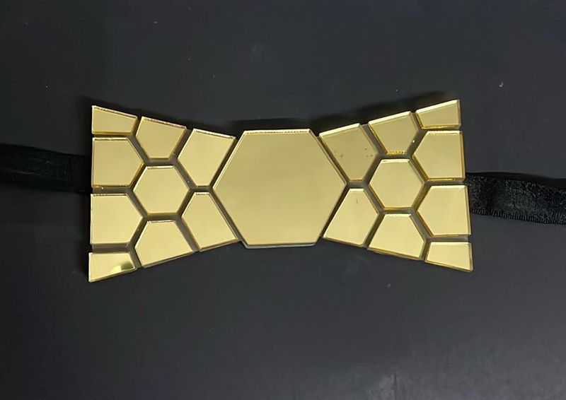 Bow Tie Golden Mirrored Accessory