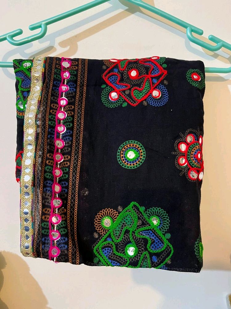 Black embroidery dupatta