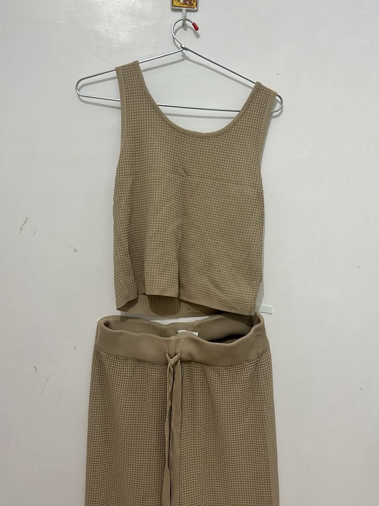 Beige Tank Top Co-ord Set