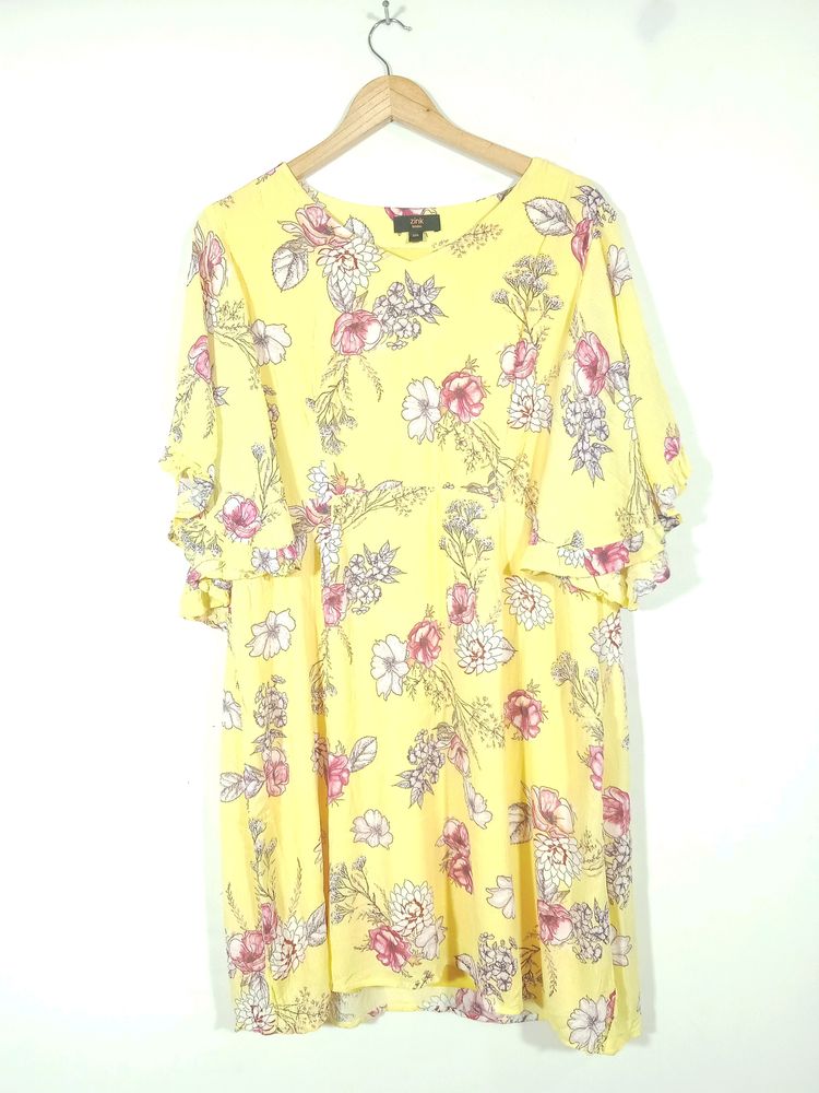 Yellow Floral Printed Dress (Women)