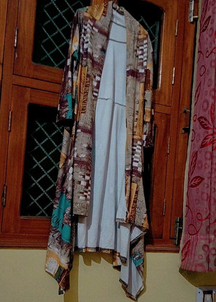 Long Printed Shrug