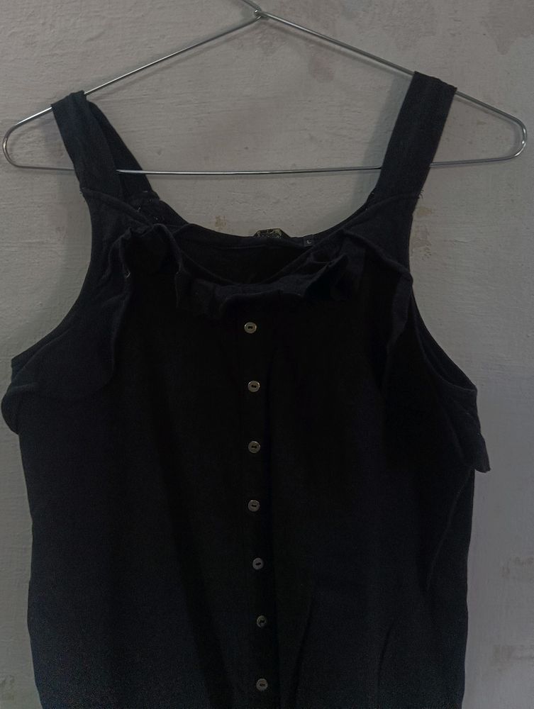 Roadster Black Ruffle Top