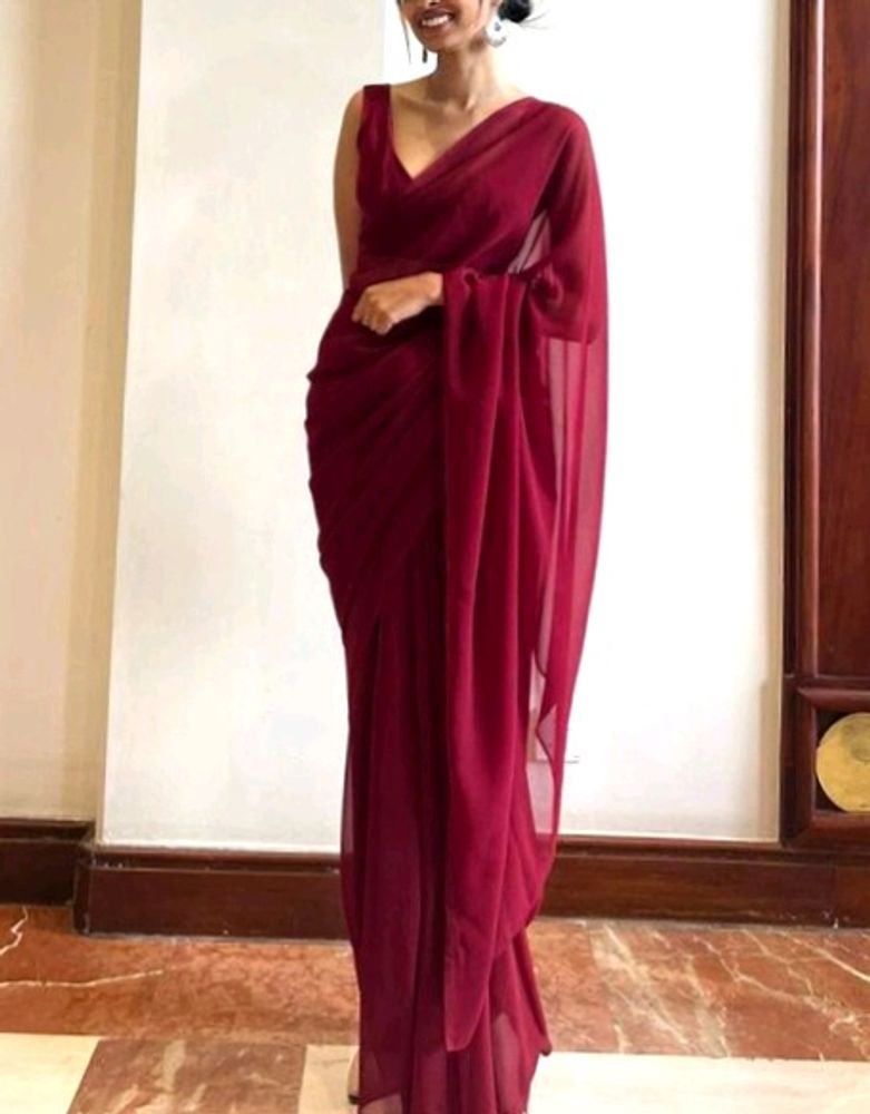 New Maroon Colour Saree