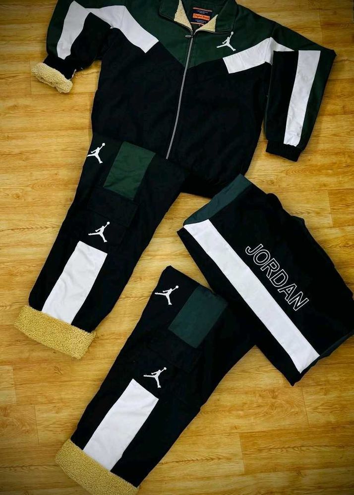 Sherpa Fur Men's Tracksuit Jordan Embroidery