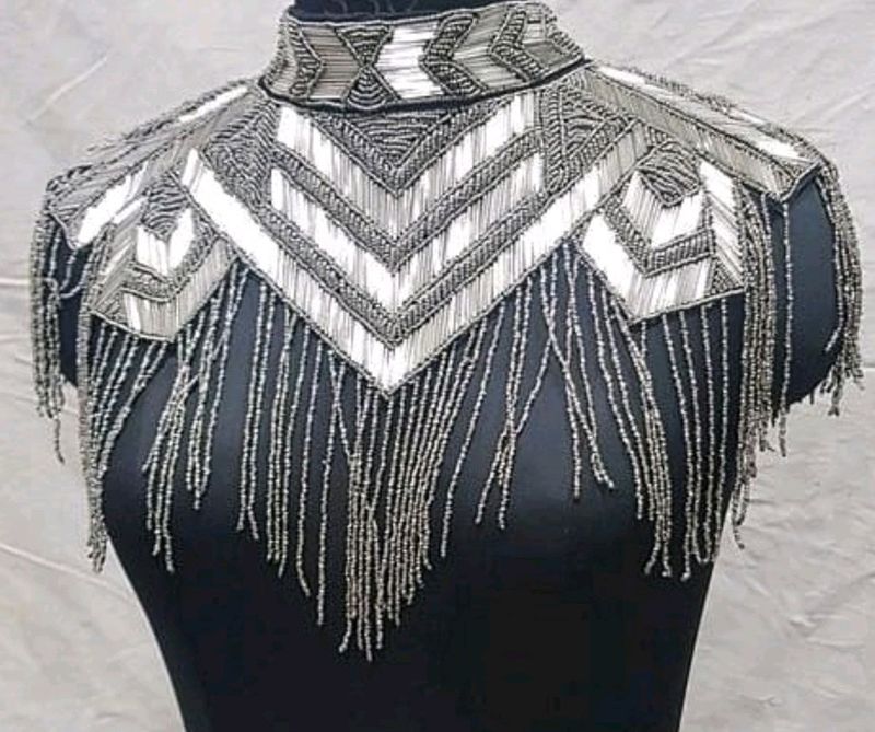 Women's Designer Embellished Poncho Blouse Shrug