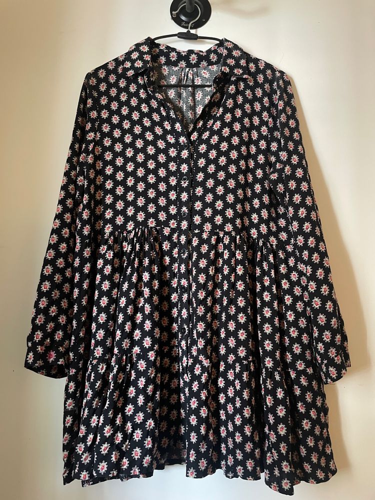 Black Coloured Beautiful Printed Kurti Tunic