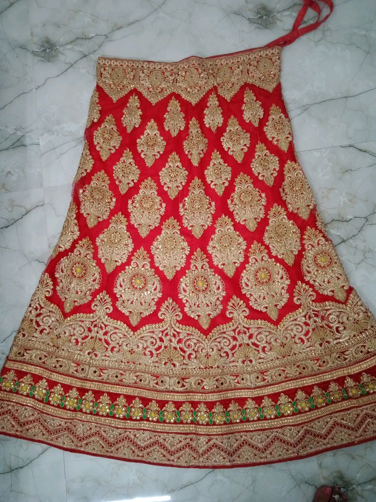 pretty red  bridal lehnga.