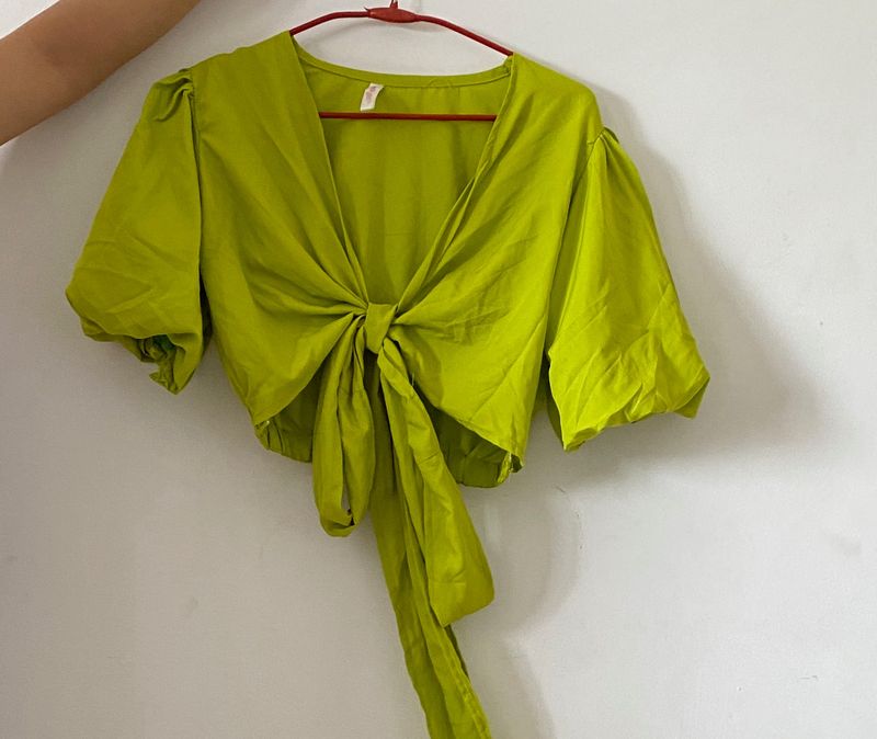 Green Crop Shirt