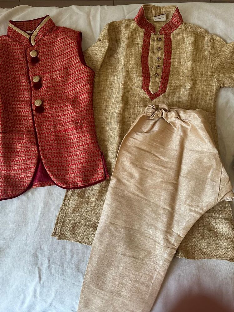 Manyavar Boys Ethnic 3piece Kurta Set