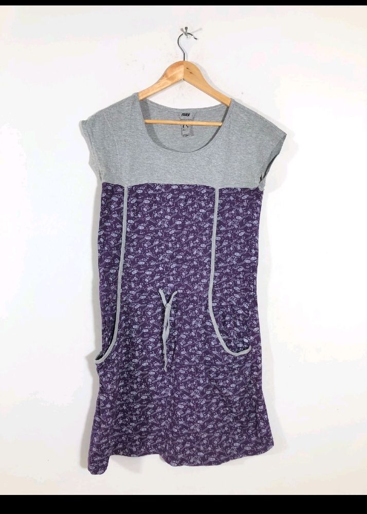 PURPLE & GREY BIRD PRINT DRESSES