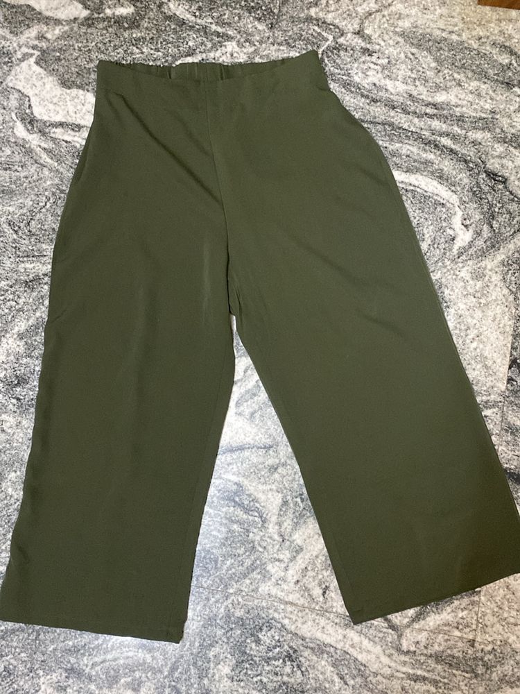 Formal Pant Pallazzo Army Green