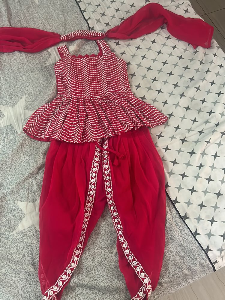 Dhoti Style Suit For Kid Girl