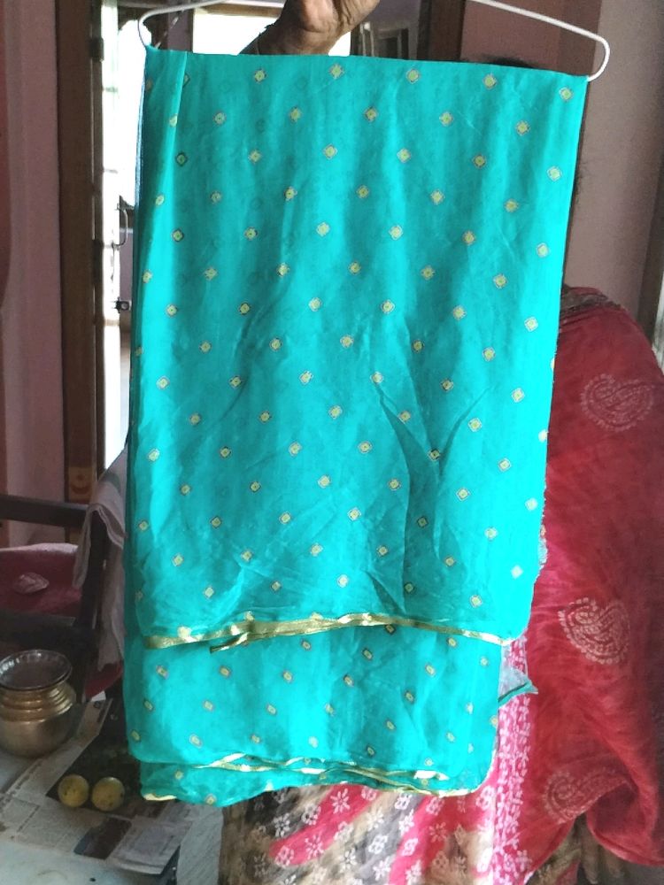 Beautiful Sea Green Colour Saree Bandhini Print