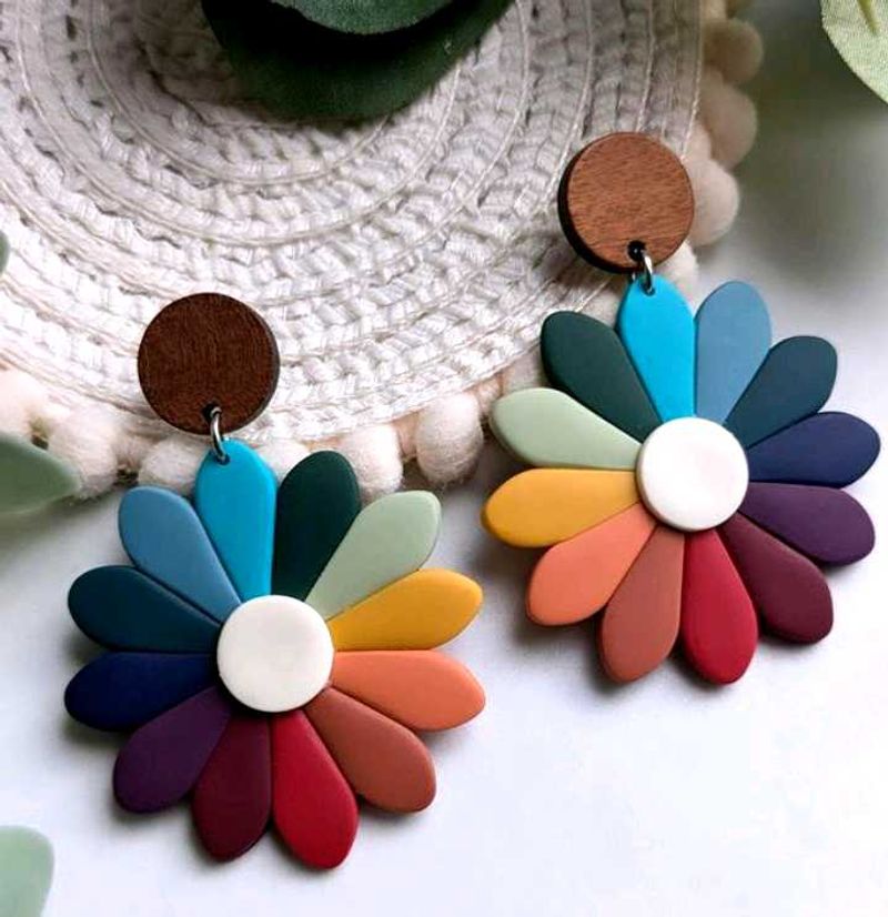 Clay Flower Earring No 23