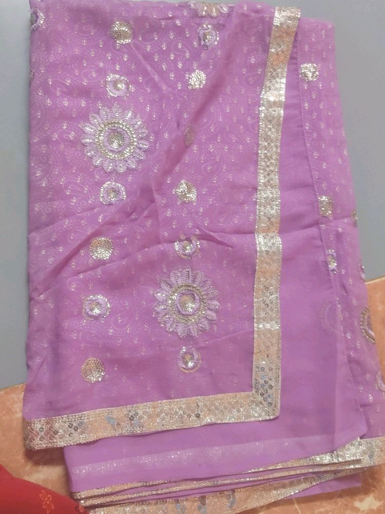 Lavender Chamki Sarees