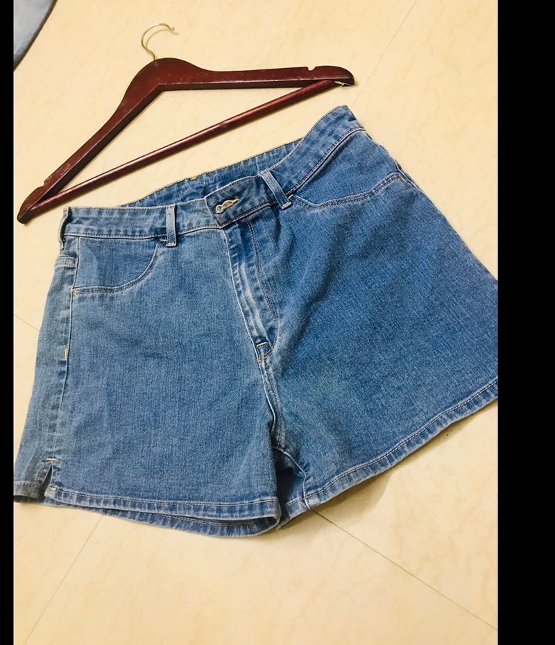 HM Branded Denim Shorts