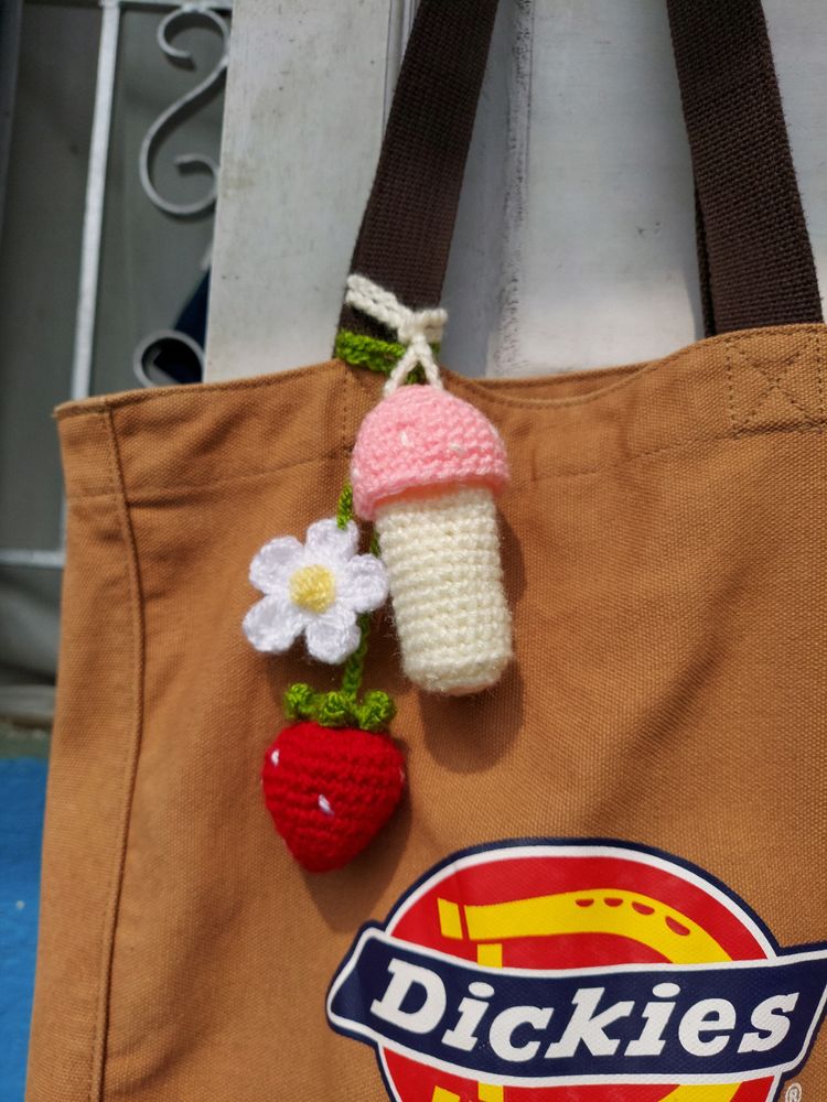 🍓  & 🍄  Lip Balm Holder Bag Charm Combo