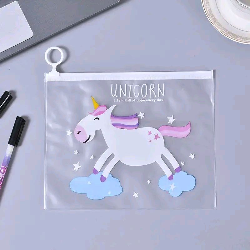 Transperant Unicorn Zipper Pouch