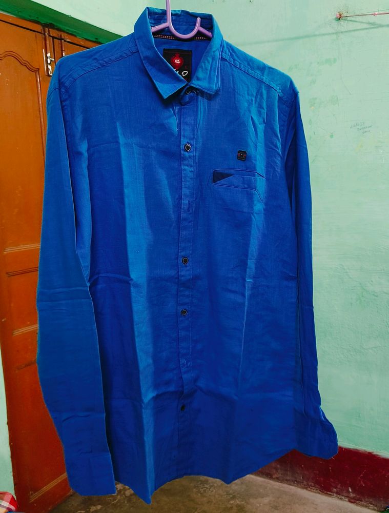 Blue Coloured Full Shirt For Men