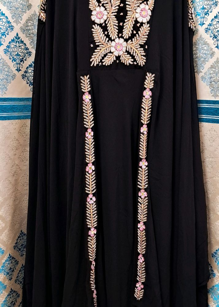 Black Kaftan Fully Embellished Gown