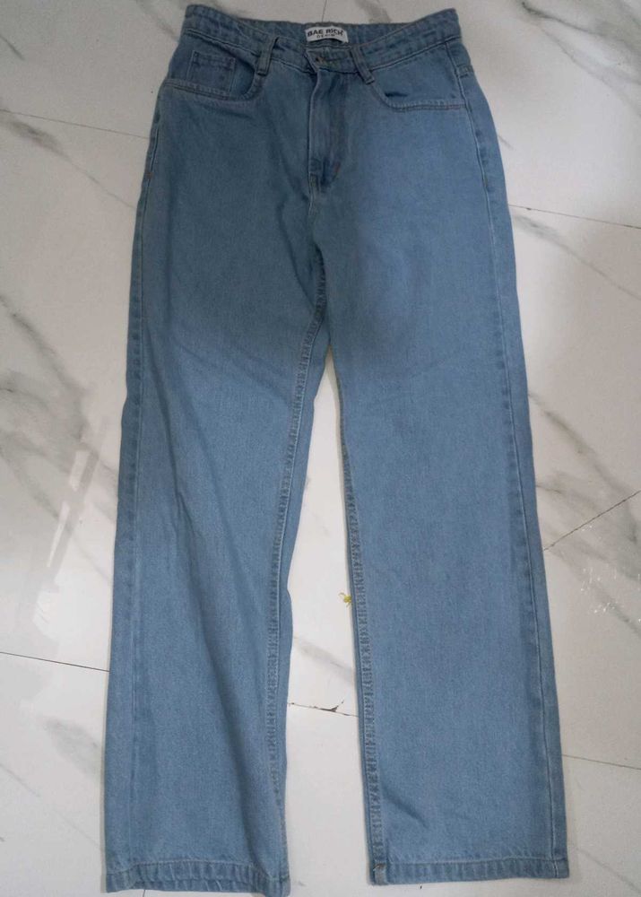 High-Waisted Light Wash Denim