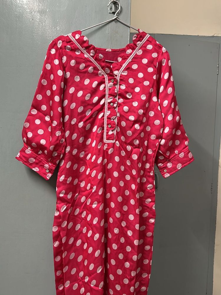 Polka Dots Silk Suit