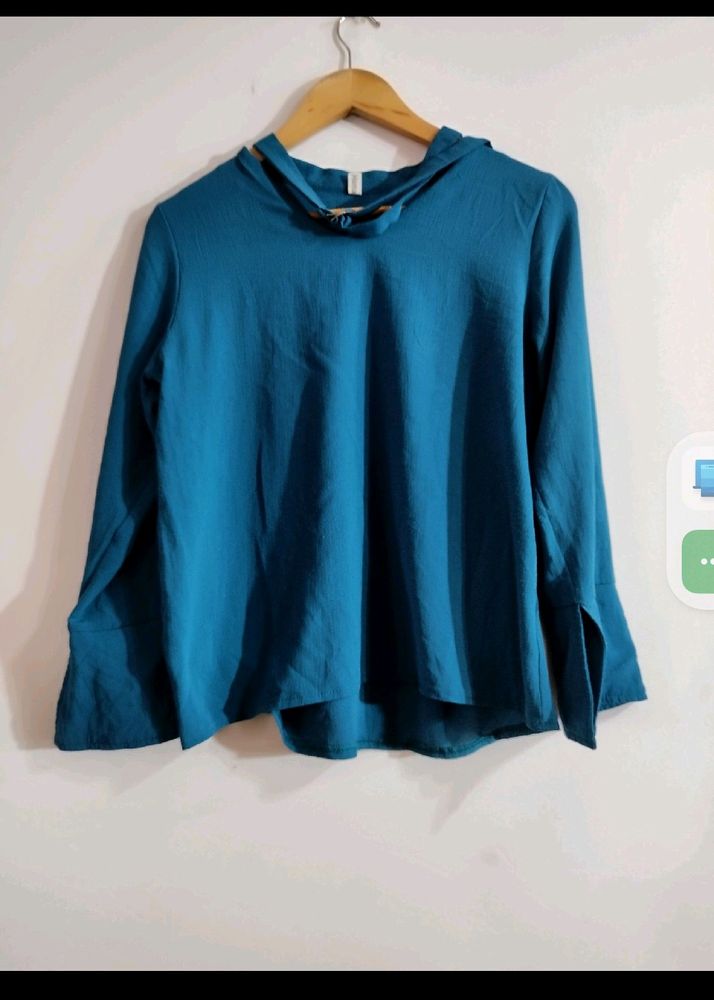 Georgette Teal Blue Top