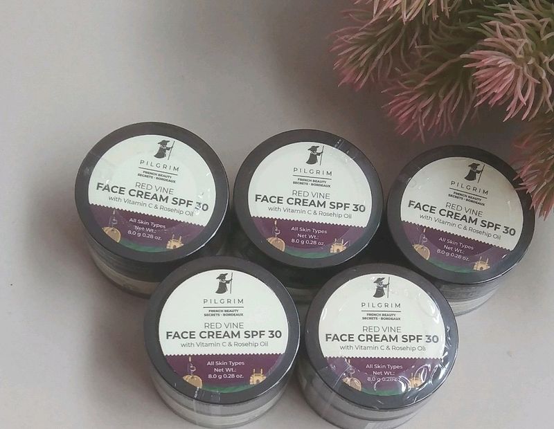 Combo Of 5 Pilgrim Red Vine Face Cream