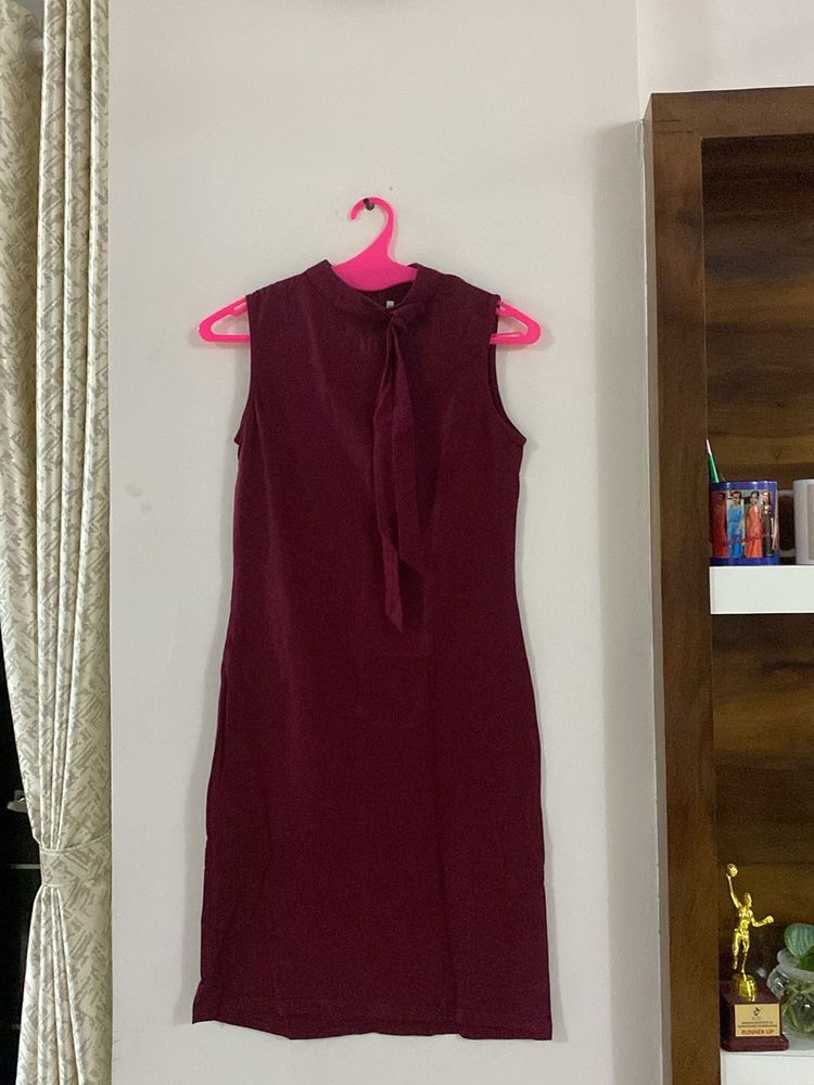 Maroon Bodycon Beautiful Dress