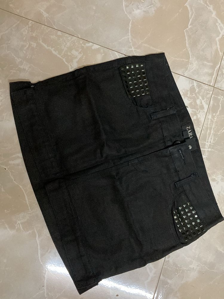 Black Short Skirt From Zara