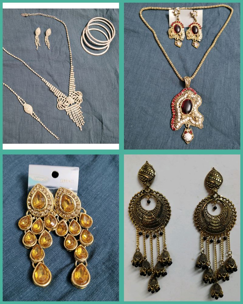 Combo Of Jewellery Set And Earrings